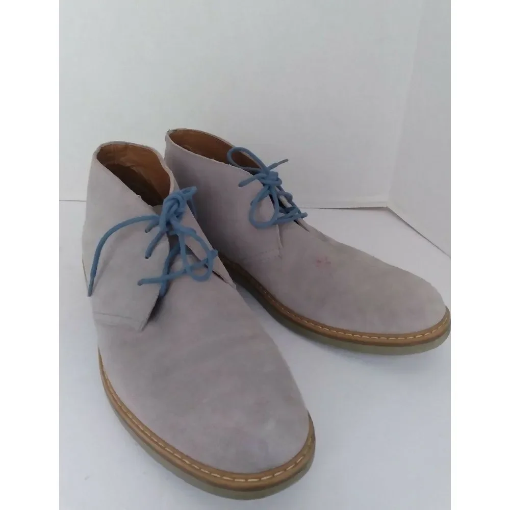 Classic Suede Desert Chukka Boots with Blue Laces Casual Ankle Boots‎